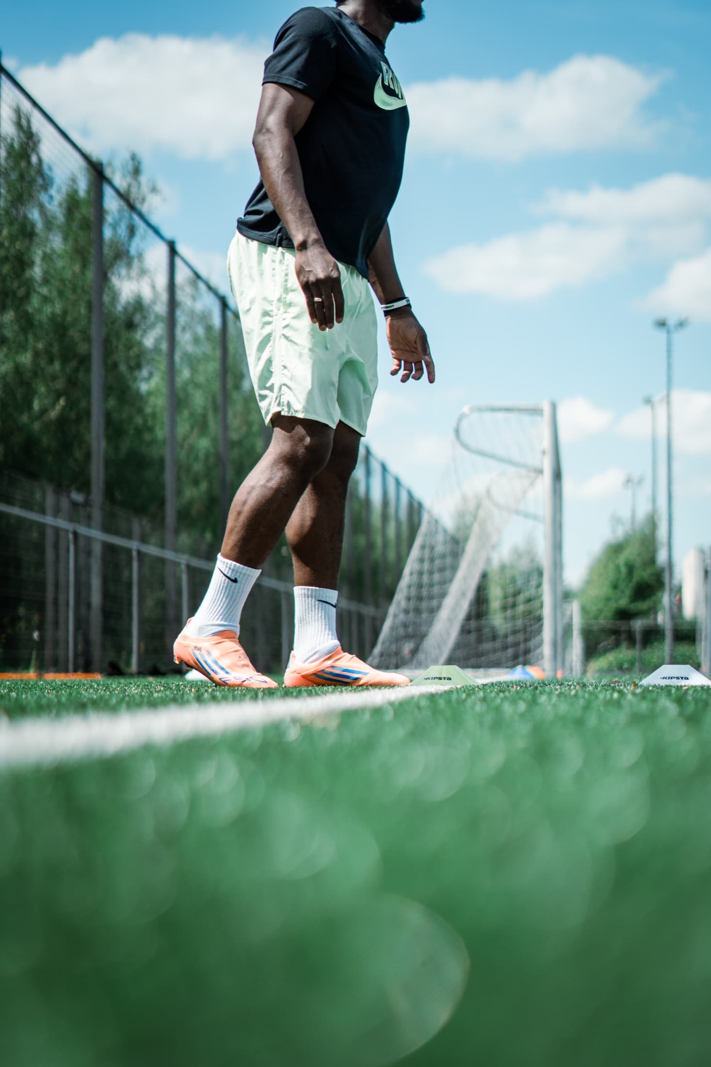 Détail des crampons à l'entraînement